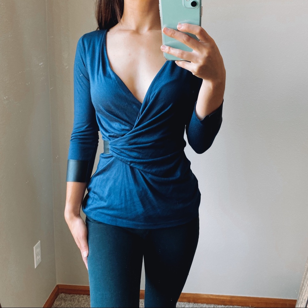 Velvet by Graham and Spencer deep v blouse